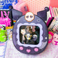 Cute Kitty and Friends Ita Bag and Enamel Pins in hand