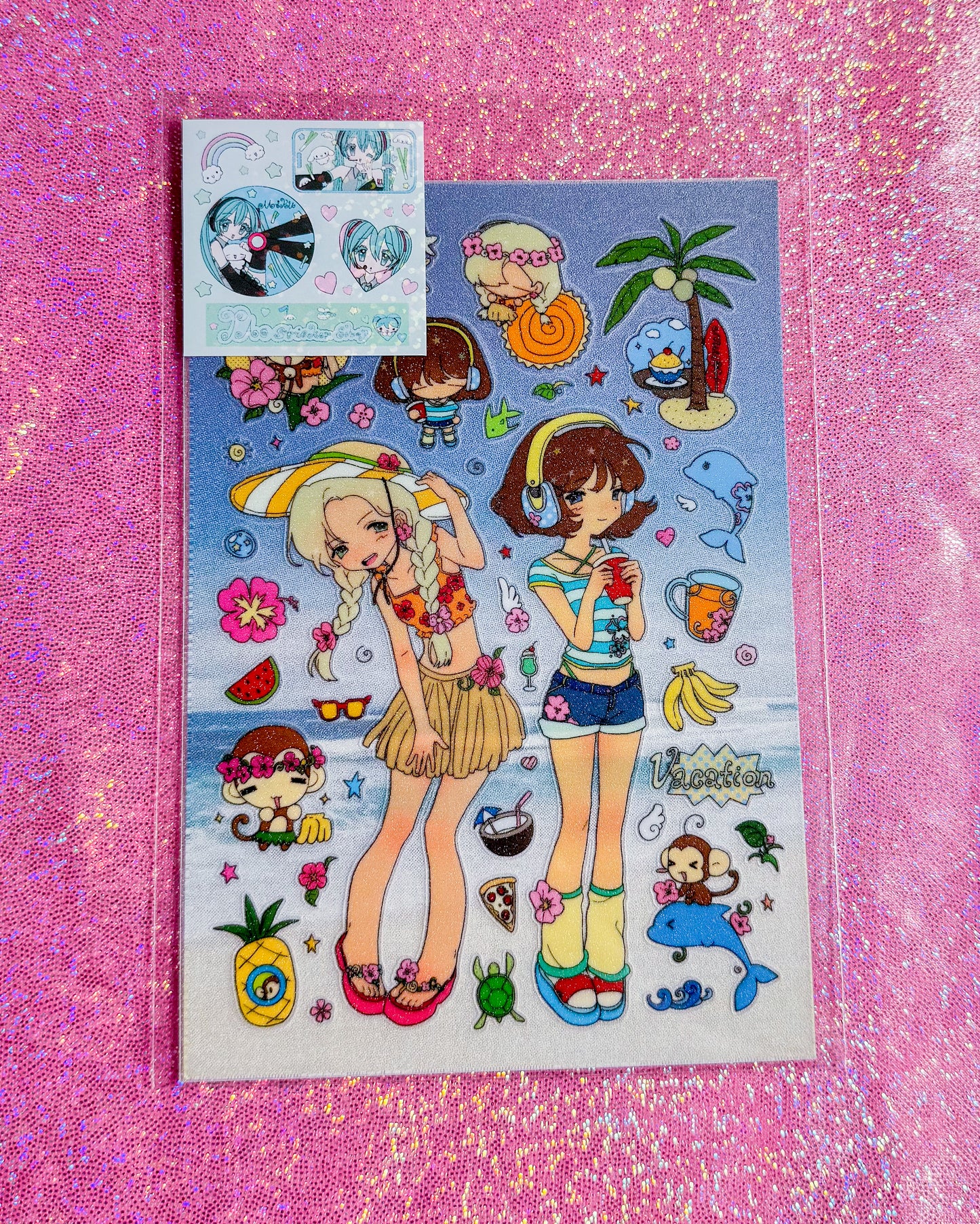 PAO Cute Beach Girl Stickers