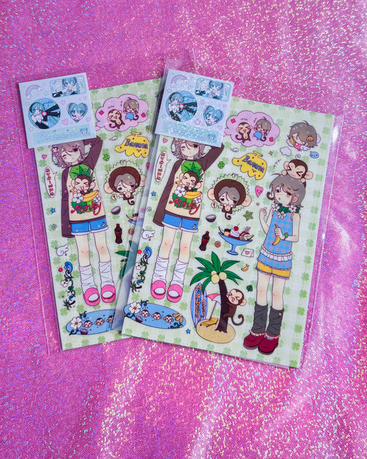 PAO Monkey Girl Stickers