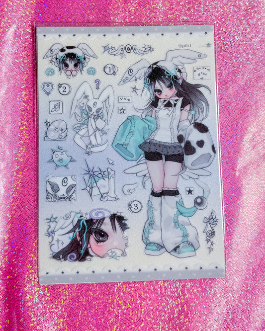 PIBL Cow Print Alien Sticker Sheet