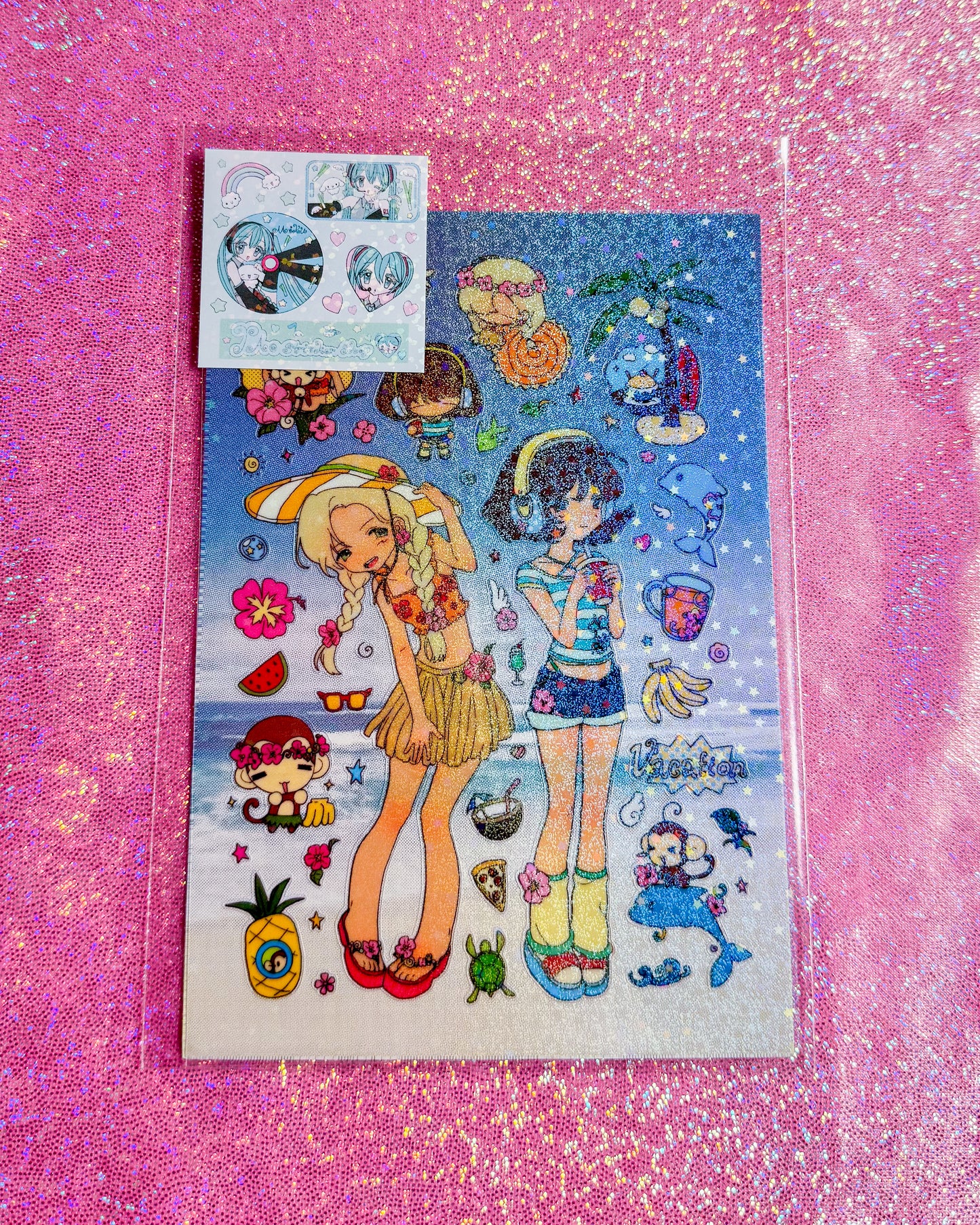 PAO Cute Beach Girl Stickers