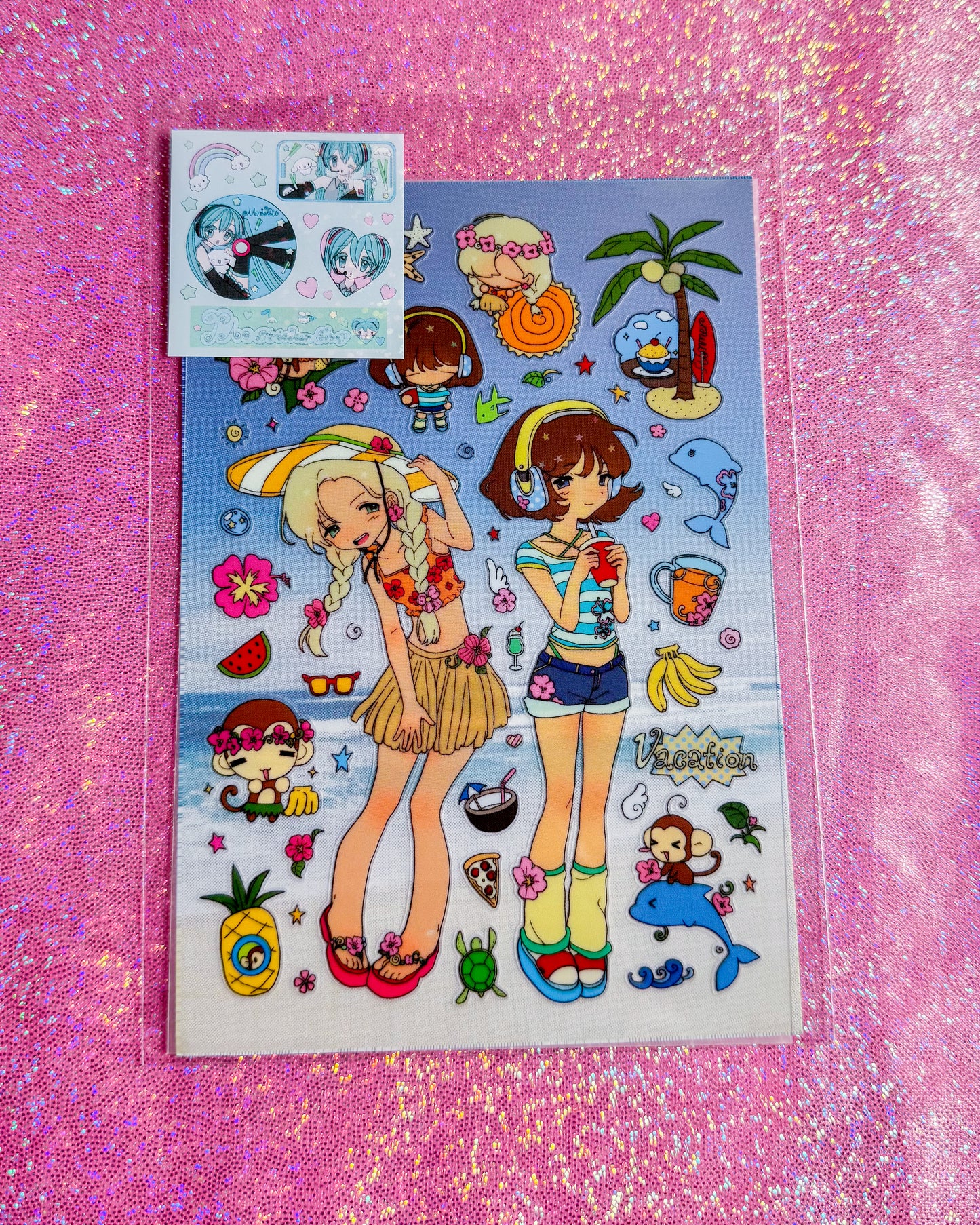 PAO Cute Beach Girl Stickers