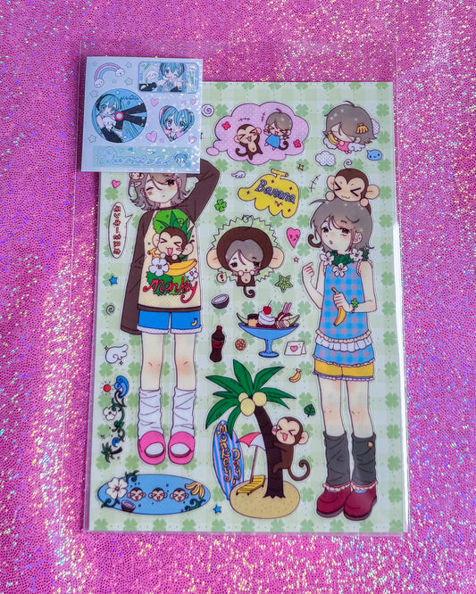 PAO Monkey Girl Stickers