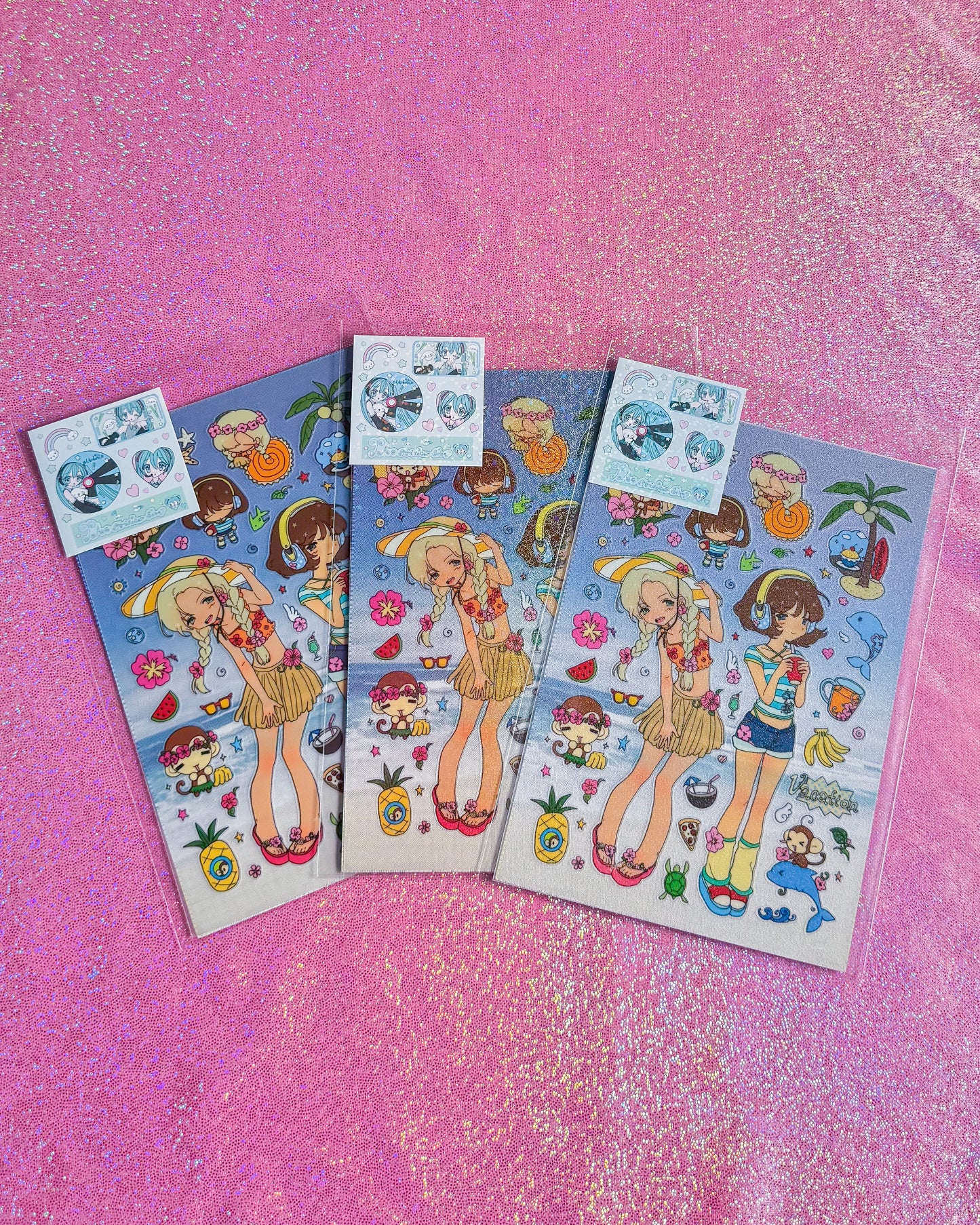 PAO Cute Beach Girl Stickers