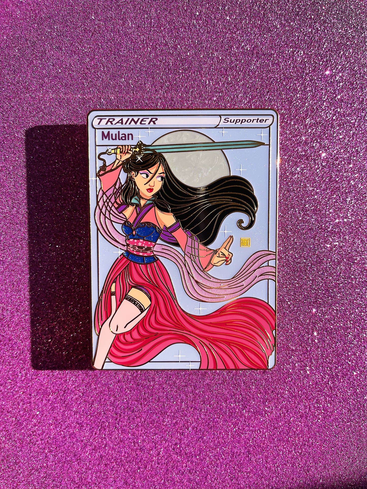 Mulan Trading Card In Hand